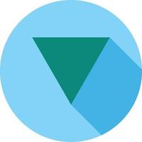 Umgekehrtes Dreieck flaches langes Schattensymbol vektor