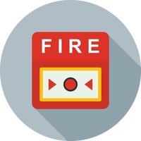 Feueralarm flaches langes Schattensymbol vektor