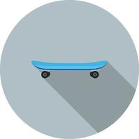 Skateboard flaches langes Schattensymbol vektor