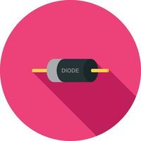 Diode flaches langes Schattensymbol vektor