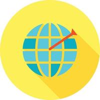 Geo-Targeting flaches langes Schattensymbol vektor