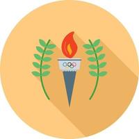 olympic ficklampa platt lång skugga ikon vektor