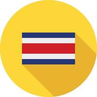 costa rica platt lång skugga ikon vektor