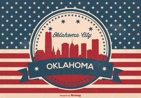 Oklahoma stadt retro skyline illustration vektor