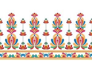 florales ungarisches polnisches mährisches ethnisches nahtloses musterdesign. aztekischer stoffteppich boho mandalas textildekor tapete. Stammes-native Motivblume traditioneller Stickereivektor vektor