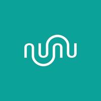 brev nunu logotyp design begrepp vektor