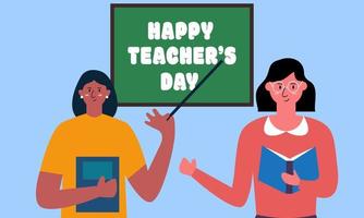 Happy Teacher's Day Poster Hintergrund Konzept Vektor Illustration