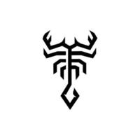 Skorpion-Logo-Linie, abstrakt, Tierkreiszeichen Skorpion, Stammes-Tätowierungsdesign grafisches Illustrationssymbol im trendigen Umriss linearer Vektor