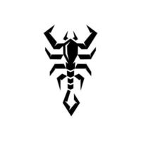 kantige Skorpion-Logolinie, abstrakt, Tierkreiszeichen scharfer Skorpion, Stammes-Tätowierungsdesign grafisches Illustrationssymbol im trendigen Umriss linearer Vektor