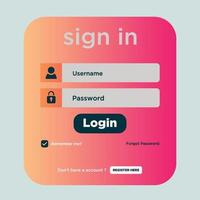 anmelden.vektorvorlage für ihr design. Website-UI-Konzept vektor