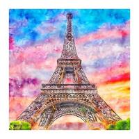 eiffelturm paris frankreich aquarellskizze handgezeichnete illustration vektor