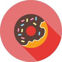 Donut-Symbol mit langem Schatten vektor