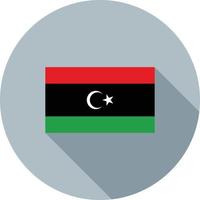 Libyen flaches langes Schattensymbol vektor