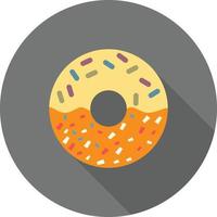 Creme-Donut-Symbol mit langem Schatten vektor