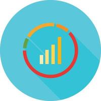 Marktanalyse flaches langes Schattensymbol vektor