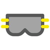 Schweißbrille, Symbol für gefüllten Linienstil, Bauthema vektor