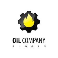 olja brytning och borrning företag logotyp använder sig av flamma ikon vektor