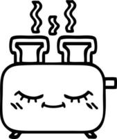 Strichzeichnung Cartoon eines Toasters vektor