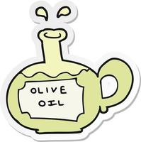 klistermärke av en tecknad serie oliv olja vektor