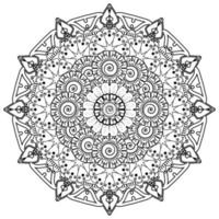 kreisförmiges Muster in Form von Mandala für Henna, Mehndi, Tätowierung, Dekoration. dekoratives Ornament im ethnisch-orientalischen Stil. Malbuchseite. vektor