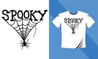 gruselig - Halloween-T-Shirt-Design-Vorlage. Happy Halloween T-Shirt Design-Vorlage einfach zu drucken Allzweck für Männer, Frauen und Kinder vektor