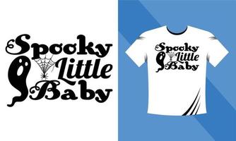 läskigt liten bebis - halloween t-shirt design mall. Lycklig halloween t-shirt design mall lätt till skriva ut alla ändamål för män, kvinnor, och barn vektor