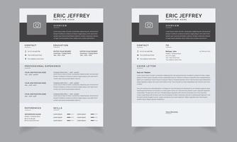 grå kreativ återuppta mall CV brevpapper, omslag brev företag layout jobb applikationer, personlig profil vektor uppsättning