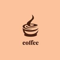 Kaffeetassen-Logo im einzigartigen Silhouettenstil vektor