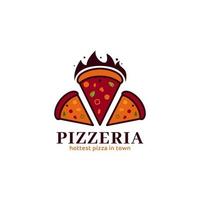 heiße rote Pizza Pizzeria Logo Symbol Vektor für Pizza Food Restaurant