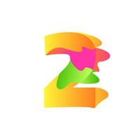 nummer 2 zeichen im fluid art style gradient illustration symbol vektor