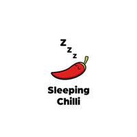 sovande röd varm chili peppar logotyp ikon tecknad serie komisk stil ikon maskot vektor
