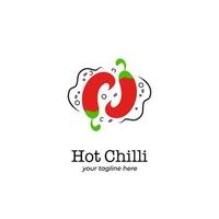 kryddad varm chille peppar logotyp ikon symbol i cirkel rotation cirkulation bildning form vektor