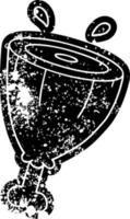 grunge ikon teckning av en gemensam av skinka vektor