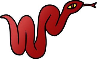 Farbverlauf-Cartoon-Doodle einer Gartenschlange vektor