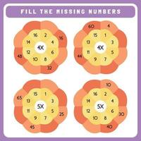 Counting game worksheet