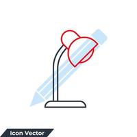 skrivbord lampa ikon logotyp vektor illustration. skrivbordet lampa symbol mall för grafisk och webb design samling