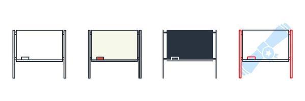 skola styrelse ikon logotyp vektor illustration. whiteboard symbol mall för grafisk och webb design samling