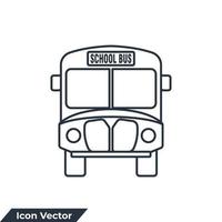 skola buss ikon logotyp vektor illustration. skola buss transport symbol mall för grafisk och webb design samling