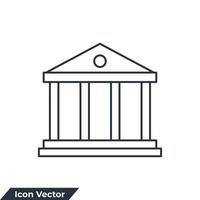 Bibliothek-Symbol-Logo-Vektor-Illustration. Bibliotheksgebäude-Symbolvorlage für Grafik- und Webdesign-Sammlung vektor