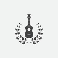 gitarr logotyp design hipster vektor illustration symbol ikon