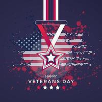 Happy Veterans Day Medaillen-Denkmal perfekt für Dankeskarten der Ehre vektor