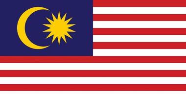 malaysia flagga med original- rgb Färg vektor illustration design