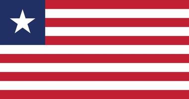 Liberia flagga med original- rgb Färg vektor illustration design