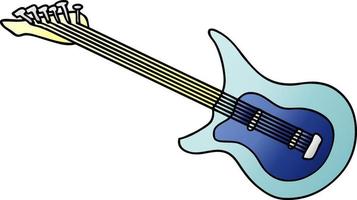 Farbverlauf-Cartoon-Doodle einer Gitarre vektor