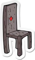 Aufkleber eines Cartoon-alten Stuhls vektor