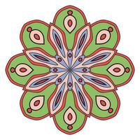 Süßes Mandala. dekorative runde gekritzelblume lokalisiert auf weißem hintergrund. vektor