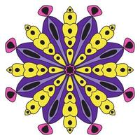 Süßes Mandala. dekorative runde gekritzelblume lokalisiert auf weißem hintergrund. vektor