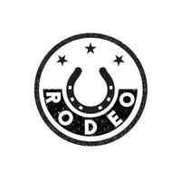 Grunge-Hufeisen-Rodeo-Logo vektor