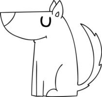 skurriler Strichzeichnungs-Cartoon-Hund vektor