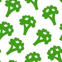 nahtloses Muster der grünen Brokkoli-Silhouette vektor
